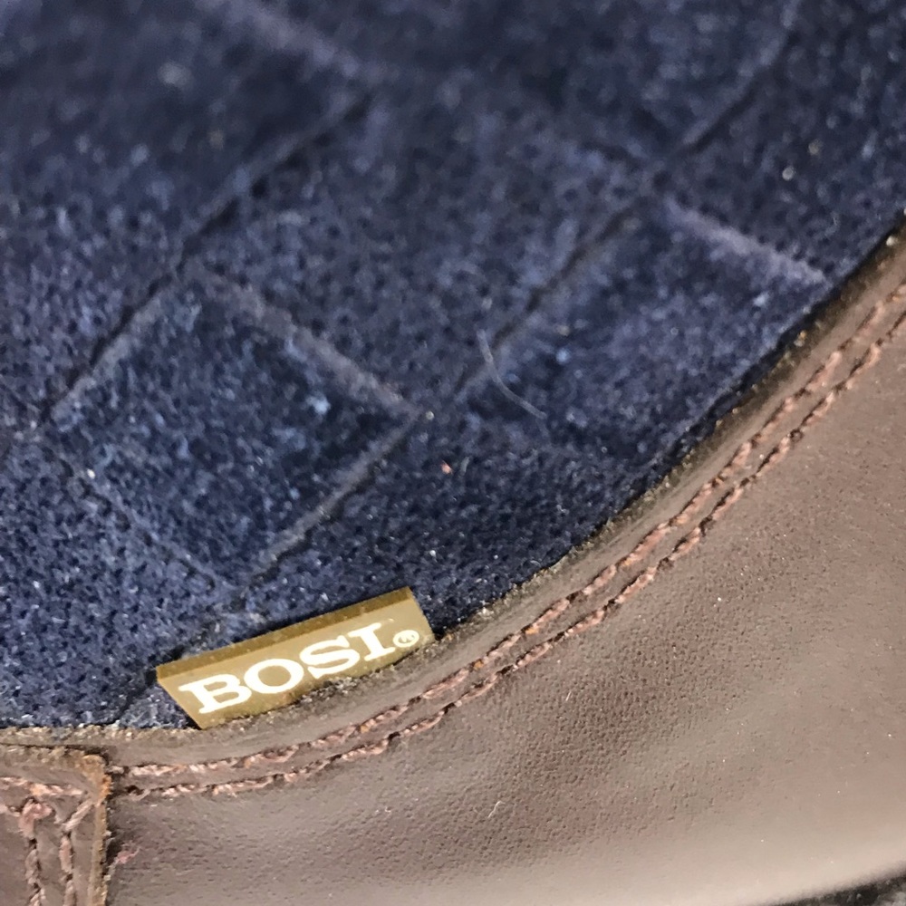 BOSI Riding Boots Quilted Blue Suede and Brown Smooth Leather Womens Size 5 - Picture 7 of 8
